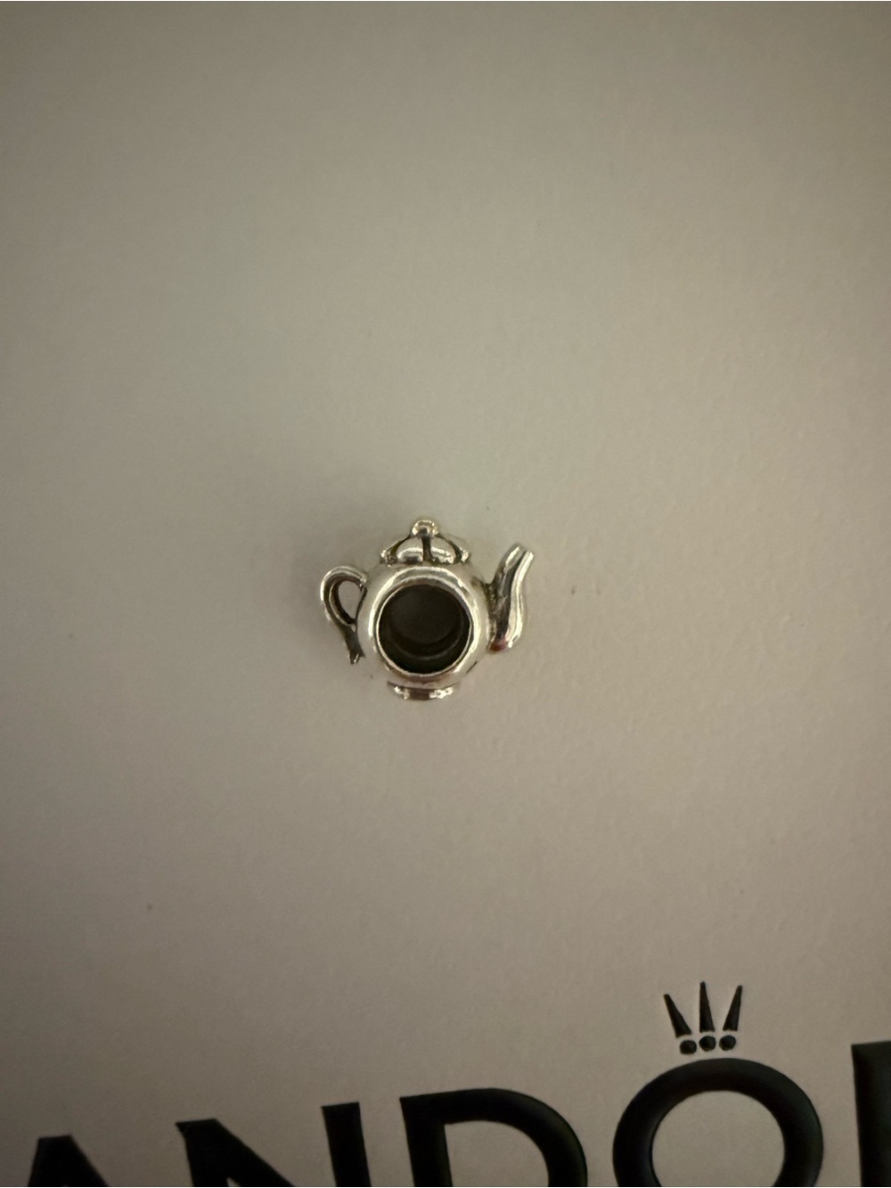 Pandora Silver Teapot Charm Bead - Sterling w/ 14k Detail